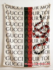 Gucci Pour Moi Red Snake on Web Stripe Flannel Blanket throw blankets IMG_2634